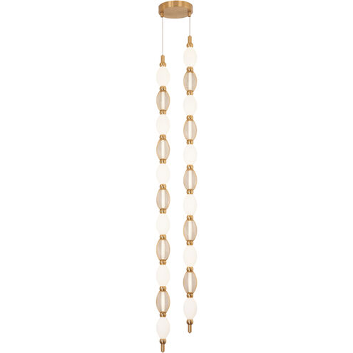 Tentacles LED 9.38 inch Aged Gold Brass Pendant Ceiling Light
